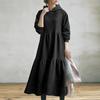 Solid Color Sweatshirt Long Dress Women Vintage Women Loose Long Sweatshirt