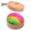 Bun Stress Reliever Smiling Steamed Ball with Steamer Anti-Anxiety Cartoon Dumpling Soft Sensory Toy Squeeze Simulated Dough Fidget