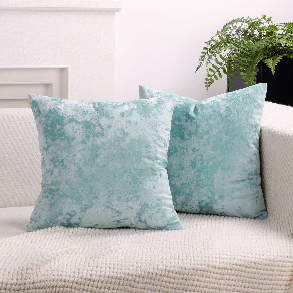 Nordic Velvet Cushion Cover: Soft, Solid Color Ice Flower Design, 1pc