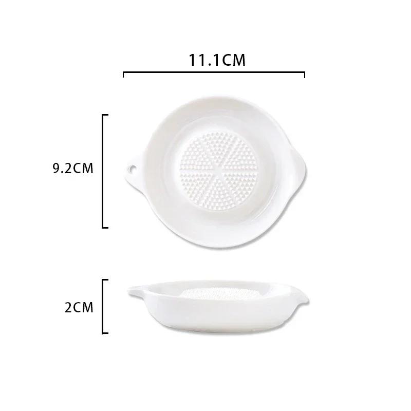 Porcelain Grater Plate White Ceramic Multipurpose Grinder Plate Burnishing Machine for Fruits Ginger Garlic Onion Vegetables