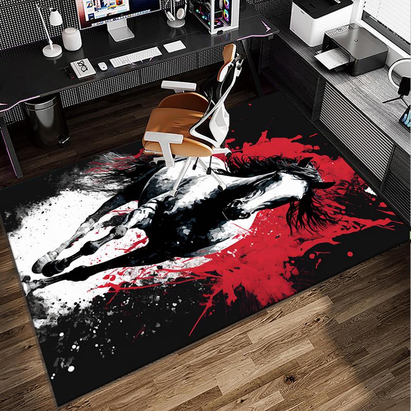 Blue Horse Dreams Office Rug Chair Mat, Entryway Carpet, Suitable for Front Door, Bedroom, Living Room, Desk, Holiday Gift