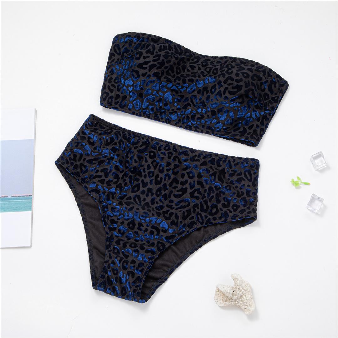 

0XL-4XL леопардовое бикини большого размера, купальники больших размеров, женский купальник, женский комплект бикини из двух частей, купальный костюм 3XL синий