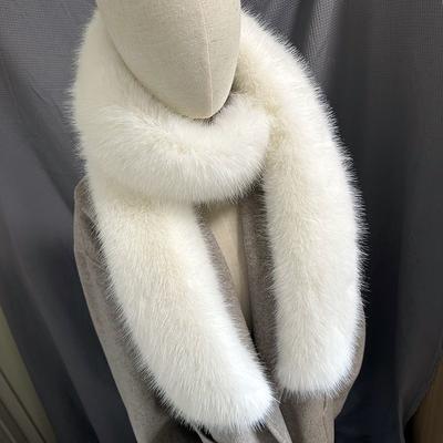 Catwalk Super Langer Schal Damen Winter Imitat Pelz Fuchs Pelzkragen Warmer Schal Plüschschal Damen Falscher Kragen
