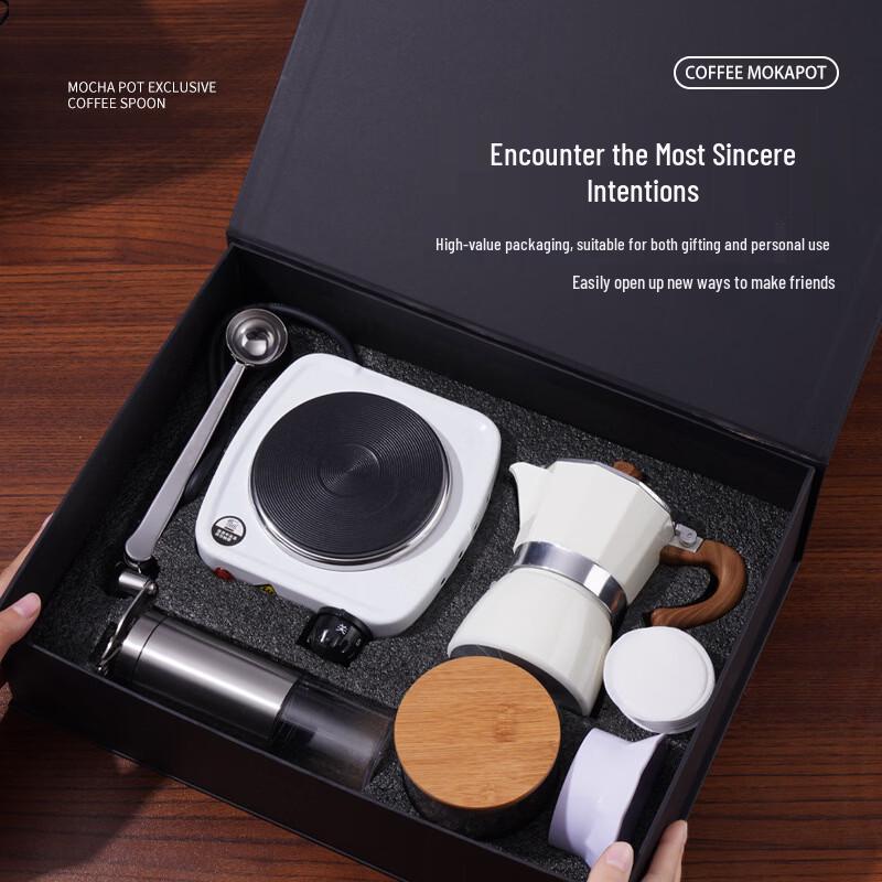 Conjunto Deluxe de 7 Peças para Preparo e Moagem de Café