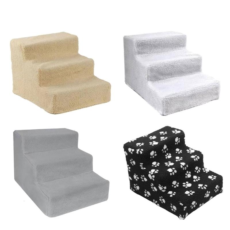 3 Tiers Pet Ramps Ladder for Bed or Sofa Small Body Pets and Old Dogs and Cats Easy To Carry Non-Slip Dog Stairs