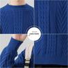 Men's Diamond Jacquard Alpaca Wool Crew Neck Sweater - Skin-Friendly Casual Pullover for Autumn and Winter