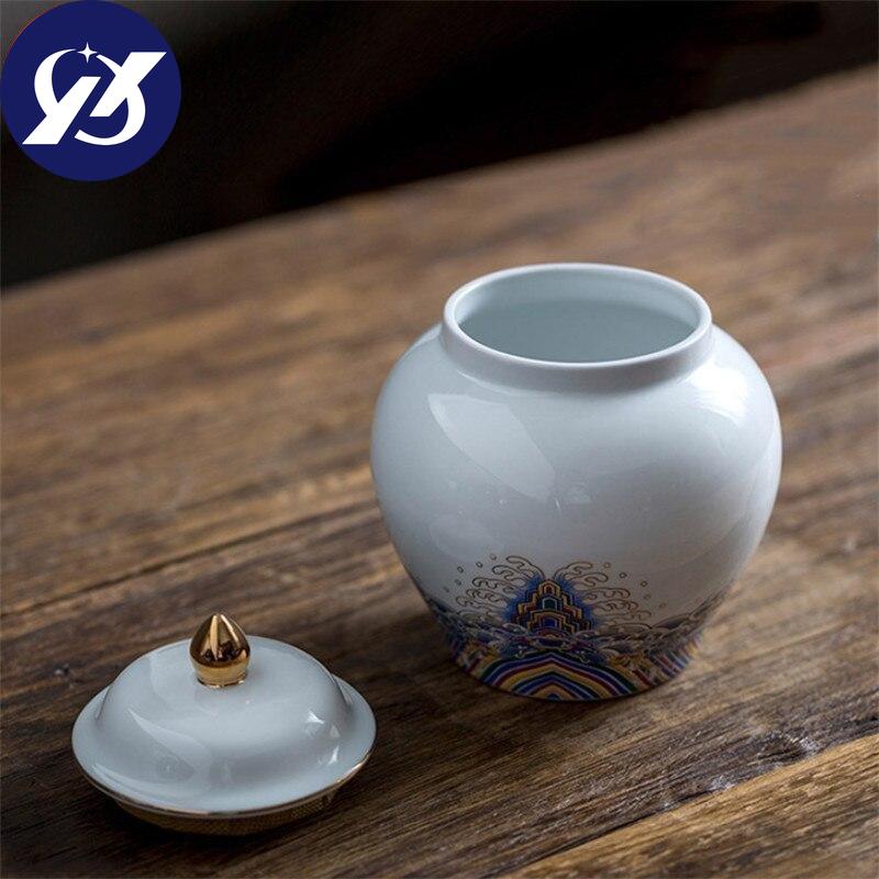 Cutie mare de ambalare pentru ceai, din ceramică emailată, borcan de depozitare pentru bomboane, recipient pentru alimente din porțelan