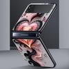Colored Love Heart Printed Hard PC Phone Case For Samsung Galaxy Z Flip 7 6 5 4 Black Cover For Galaxy Z Flip 3 Foldable Fundas