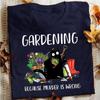Summer Women Fashion T-shirts Funny Gardening Because Murder Is Wrong Black Cat Graphic T-Shirt Vintage Ladies Tee Female Shirt
