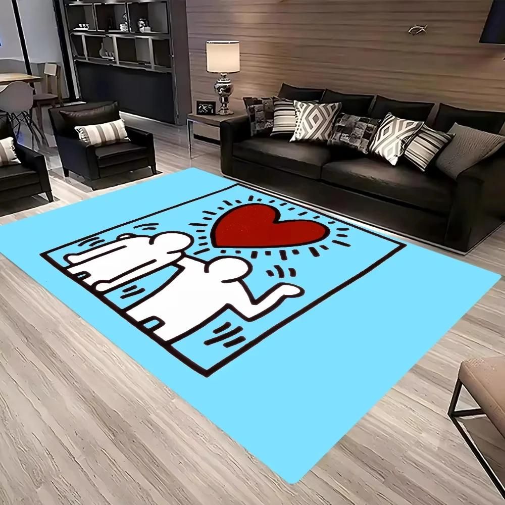 Kreativer Abstrakte-Figur-Teppich – Kühne Wohnzimmer- & Lounge-Dekoration | Rutschfeste Künstlerische Bodenmatte für Moderne Wohnräume