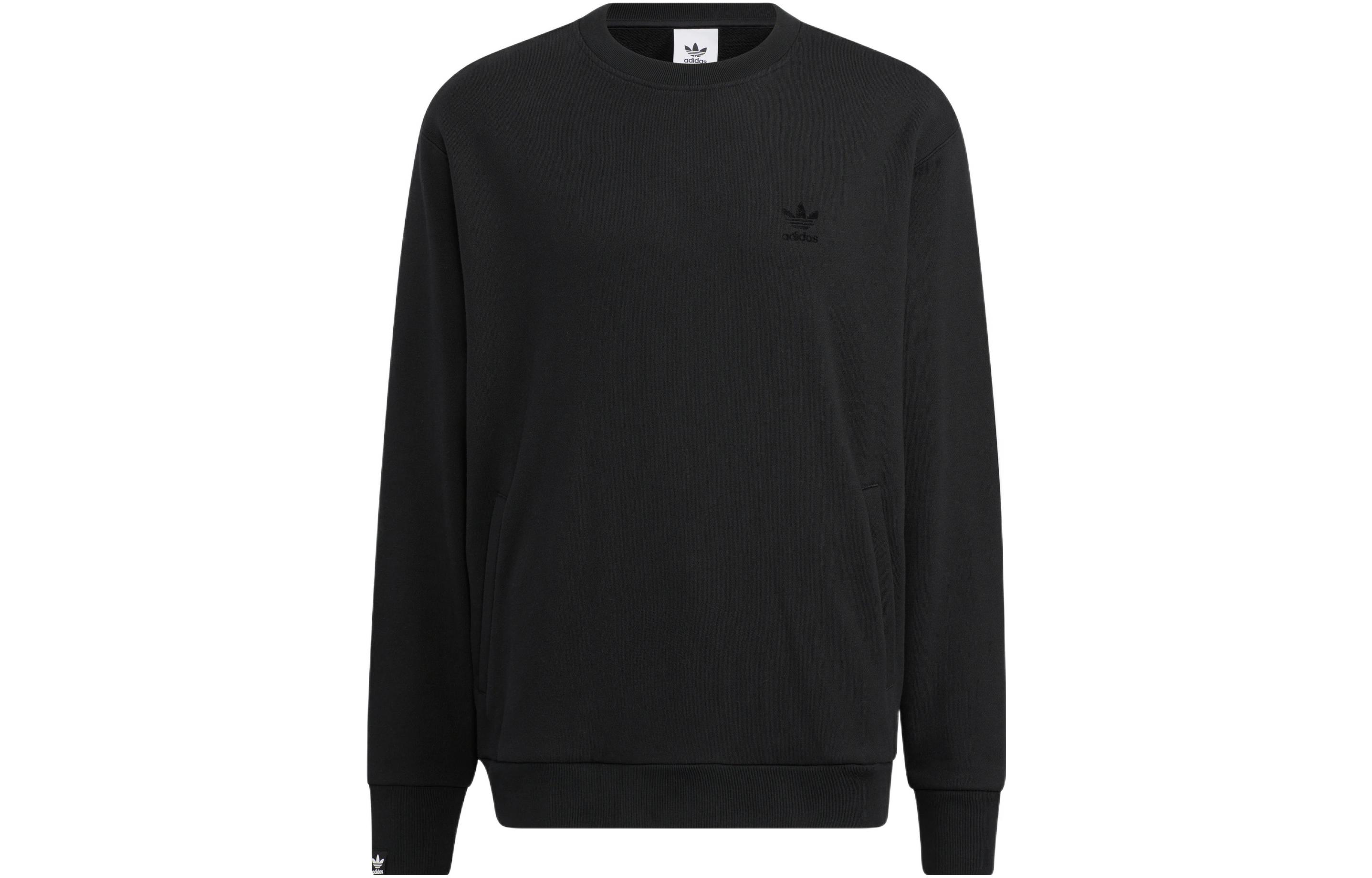 Adidas Originals Essential Sweatshirts Men s Black Crew Neck Moderate Other IC8144 S