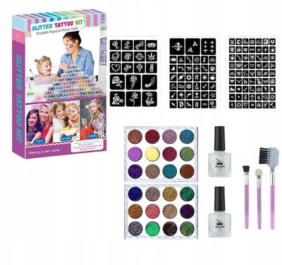 DIY Glitter Tattoo Kit for Kids Creative Fun Stencils