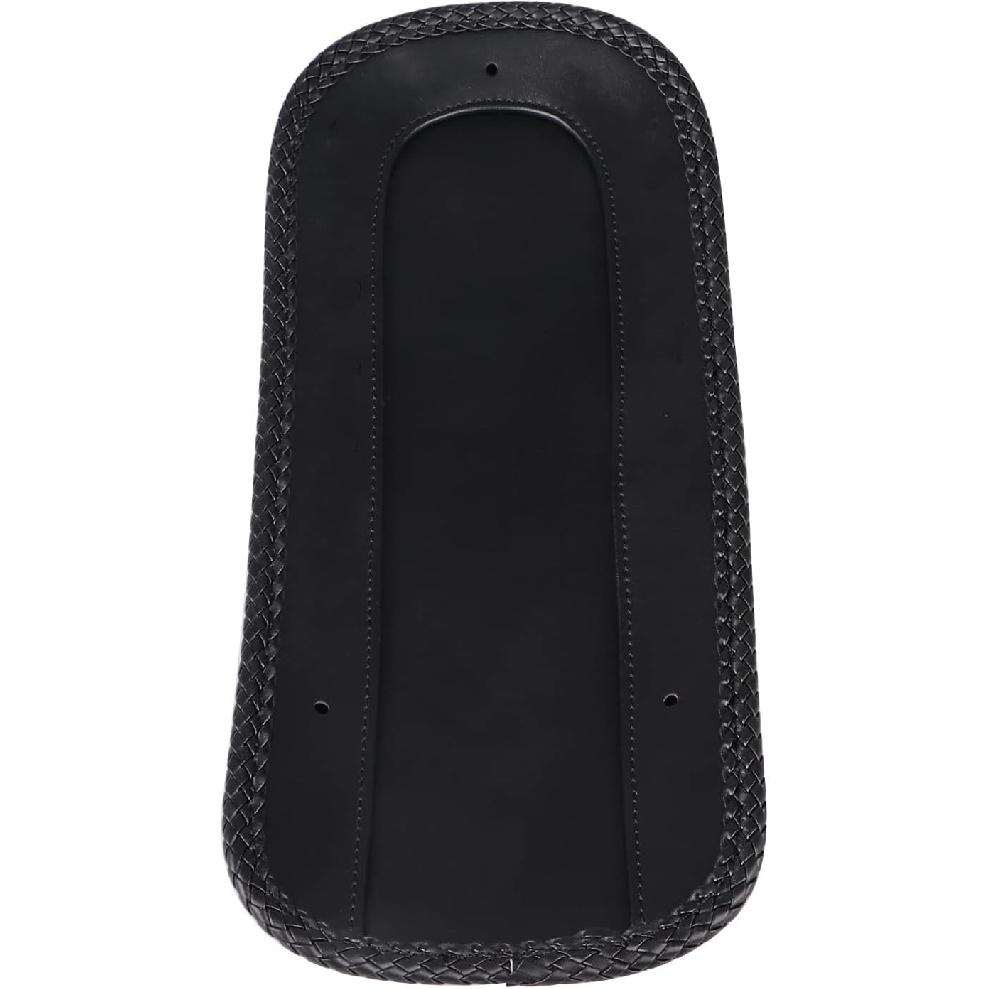 3 Hole Motorcycle Braided Edging PU Leather Rear Fender Bib Solo Seat for Harley Road King FLHR 1994-2023, Black