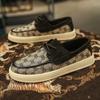 2024 New Shoes for Men Canvas Casual Shoes Street Fashion Print Flat Skateboard Shoes Youth Lace-up Sneakers