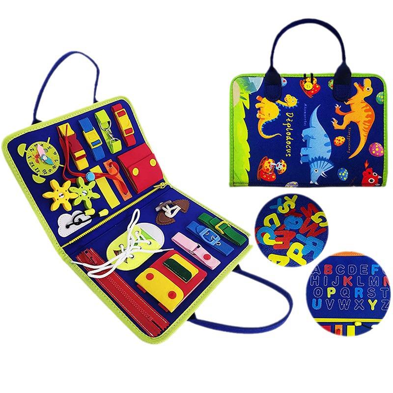 Montessori Early Childhood Educational Felt Learning Board: Teaches Dressing and Shoelace Tying.
