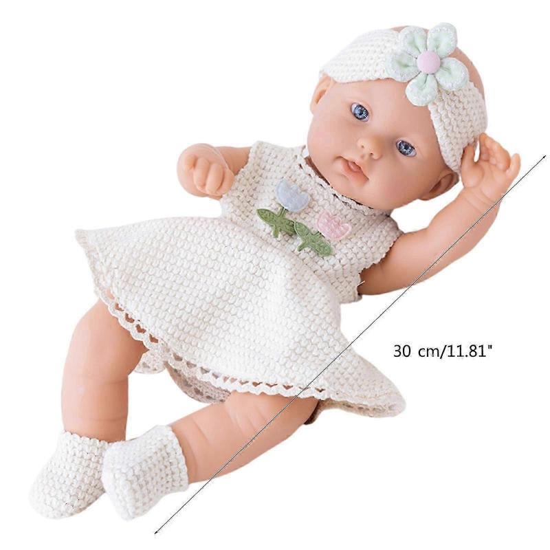 30cm/12in Washable Cuddle Doll Soft Body Caucasian Reborns Toy for Infant Child Girl Pretend Toy Best Companies Gift Apricot