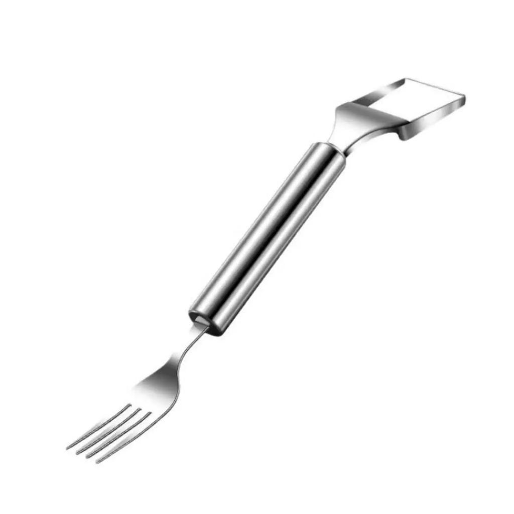 2025 Neue Wassermelonen-Gabel, Schneider, Hobel, Werkzeug 2 in 1 Edelstahl-Fruchtschneider Doppelkopf-Fruchtgabeln Schneidemesser