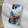 Cartoon Art Classic Train Case For iPhone X,14,16,Mini,XS,SE,12,15,Pro,17,Plus,11,Max,13,XR,Transparent Soft Cover