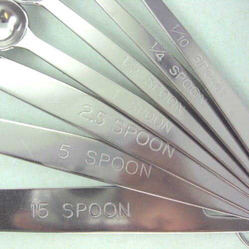 Nagao 18-8 Stainless Steel Extra Thick Measuring Spoons, Set of 7