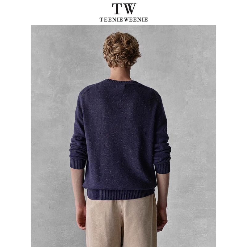 Teenie Weenie Men's Academic Style Jacquard Embroidered Round Neck Sweater