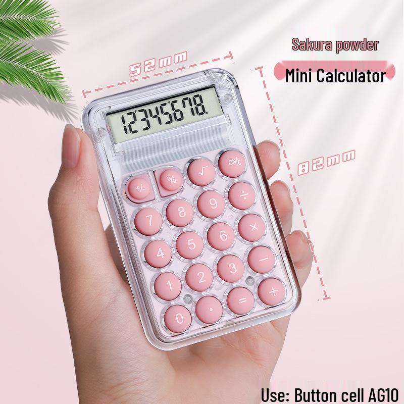 New Mini Candy Color Pocket Calculator - Portable and Transparent Student-Friendly Cute Design