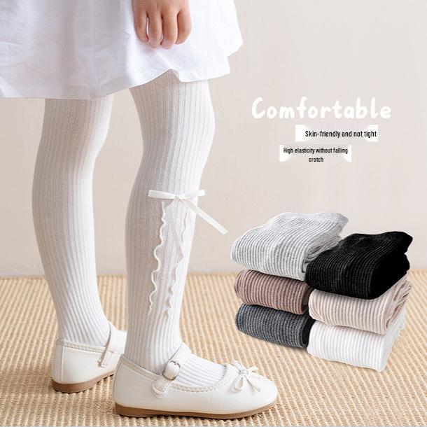 2026 Spring Ruffle Bow Tights for Toddlers & Girls