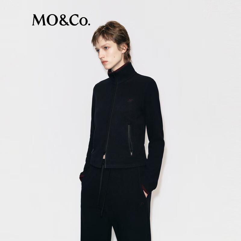 MO&Co. MBE4JKTT05B87 Women's Indigo Blue Stand Collar Jacket