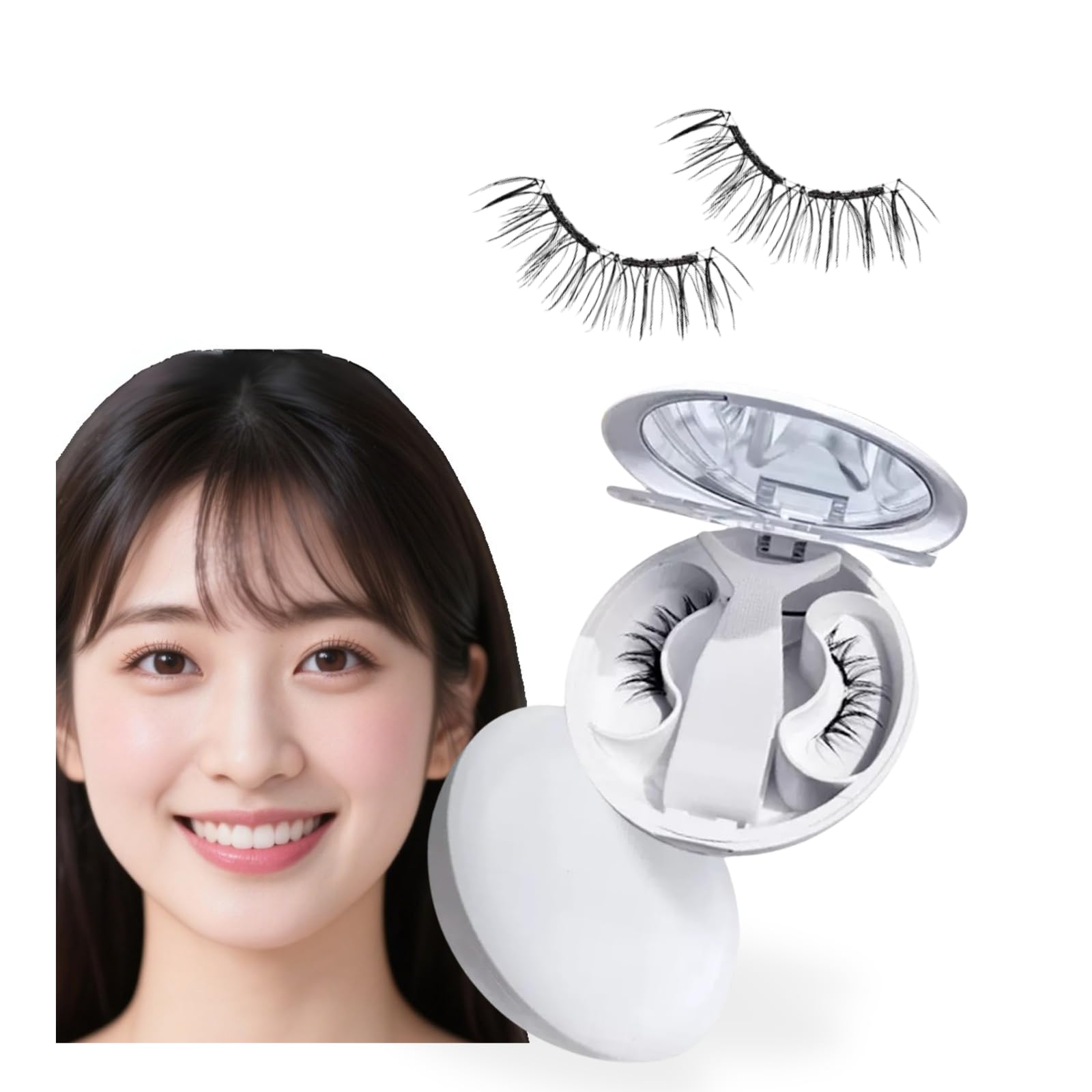 

[Improved 2025 Model] Magnetic False Eyelashes, Ultra-Lightweight, Natural, One-Piece Design, Strong Magnetic Closure, No Adhesive Required, No