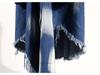 2024 Summer Tie-Dye Fringed Hem Tie-Waist Long Skirt for Women