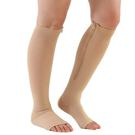 Kompressions-Sportsocken mit Reißverschluss für Herren und Damen - Atmungsaktive Wadensupport-Socken