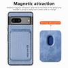 For Google Pixel 7a 5G Carbon Fiber Texture Drop-proof Case Detachable Magnetic Card Holder PC+TPU+PU Leather Protective Cover