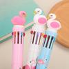 Korean Heart-Themed Ten-Color Push-Action Ballpoint Pen Rollerball Pen for Students and Doodling