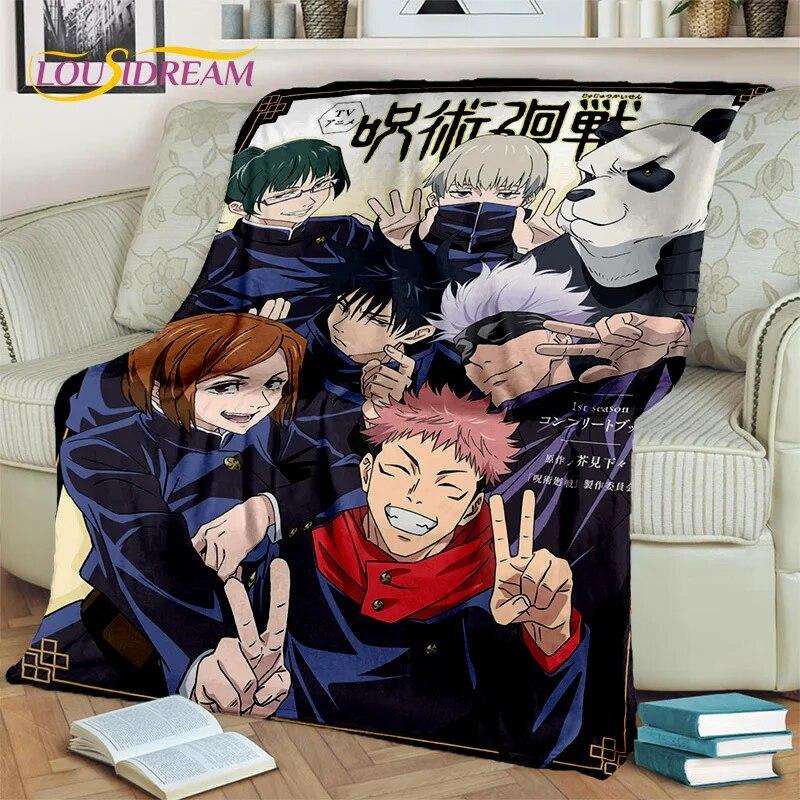Anime Jujutsu Kaisen Itadori Yuji 3D Blanket,Soft Throw Blanket for Home Bedroom Bed Sofa Picnic Travel Office Cover Blanket Kid