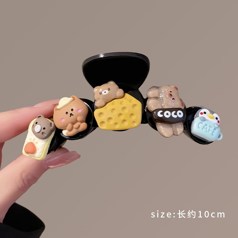 Fashion Elegant Plush Grab Clip Women's Large Hair High-end Sense Clip Hairpin Autumn and Winter Back Head Shark Clip Hairpin Headwear