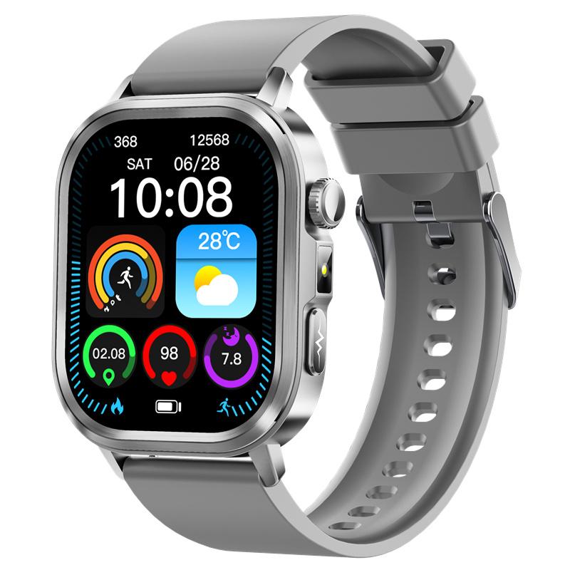 

ET573 AMOLED Screen Smart Watch ECG Health Monitoring Men Outdoor Sports Fitness Flashlight BT Calling SOS AI Voice Smartwatch серебряный