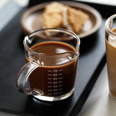 Taza medidora de vidrio para ESPRESSO de 70 ml, resistente al calor, para cocina, de dos onzas