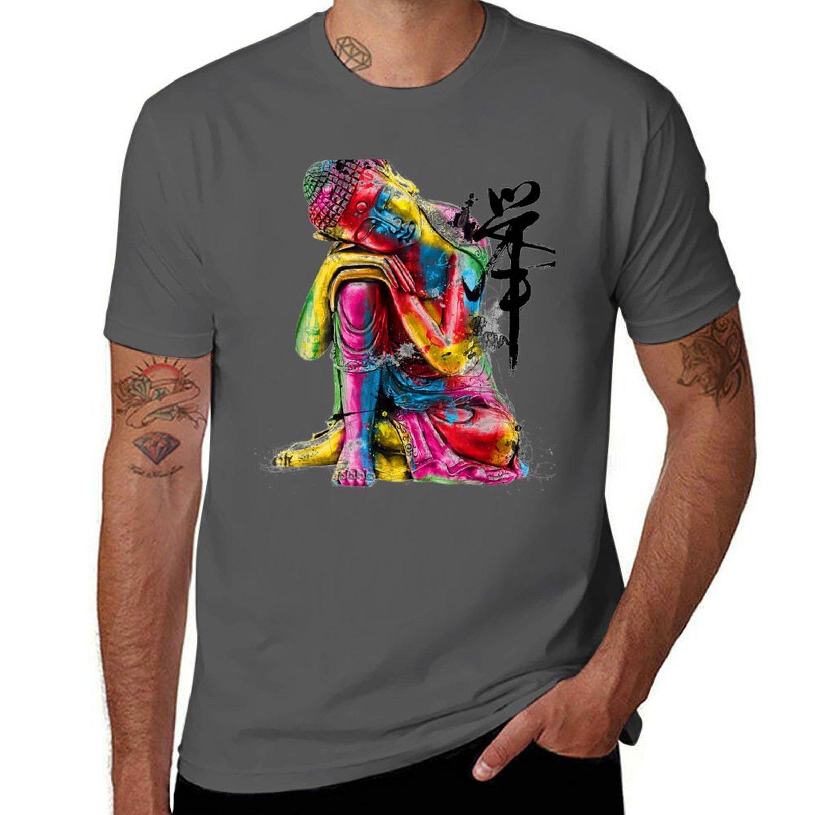 

Buddha Meditation Yoga Lovers Colorful Buddha Sleeping T-Shirt t shirt custom print T-Shirt 4XL