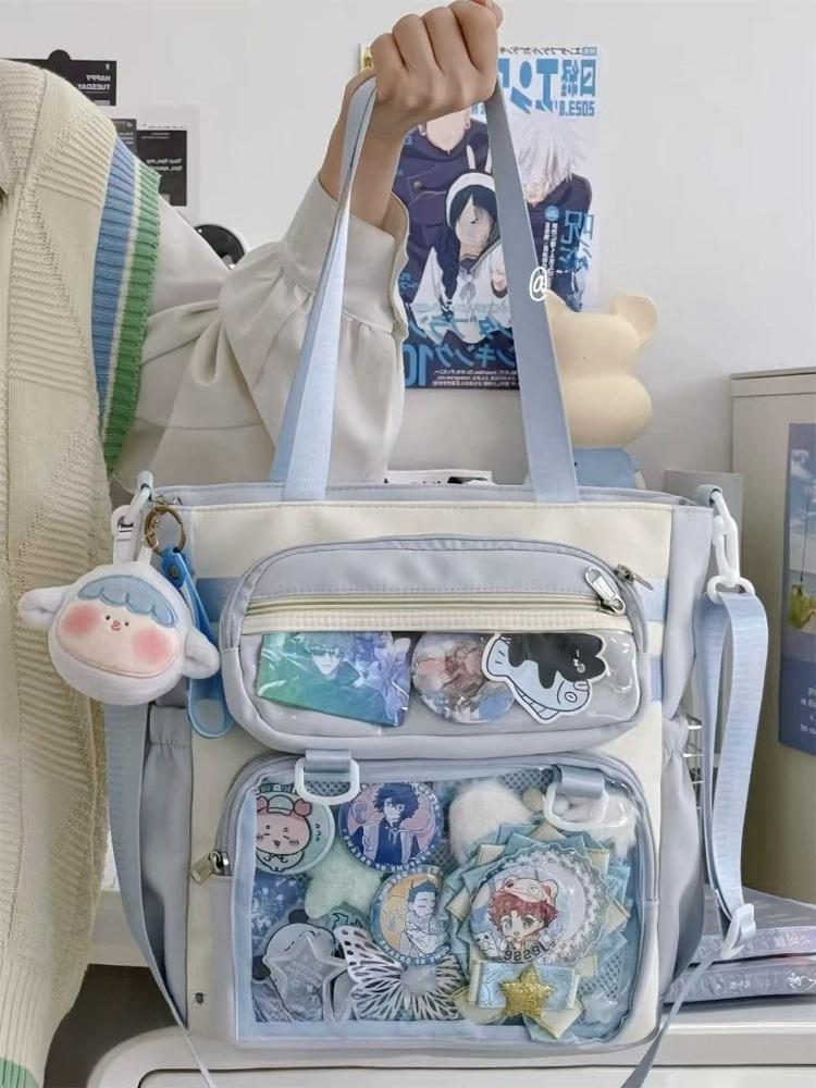 Japansk Genomskinlig Ita Väska Handväska Kvinnor Anime Bärbar Stor Kapacitet Flickor Axel Tote Väska Nylon Crossbody Väskor ItaBag