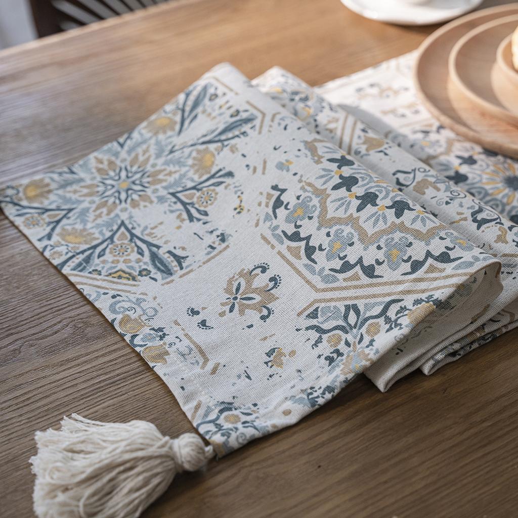 Table Flag Printing Retro Printing Fringed Single-Layer Flag Dinner Flag Strip