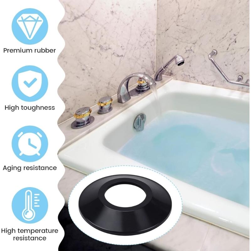 10 Piece Upgrades Bathtubs Stoppers Gaskets Strong Rubber Seal Bathtubs Drain Seal Washers set for Leak Proof Bathing