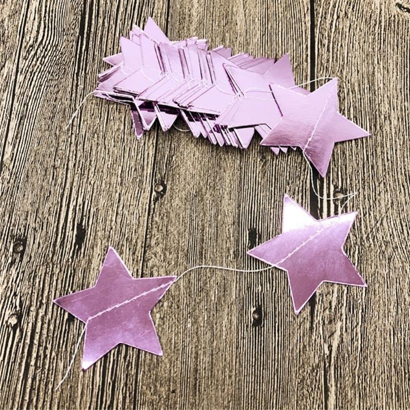 Elegant Star Garlands Decoration Glitters Paper Streame Festival Ornament for Birthday Party Supplies Daily Casual Use
