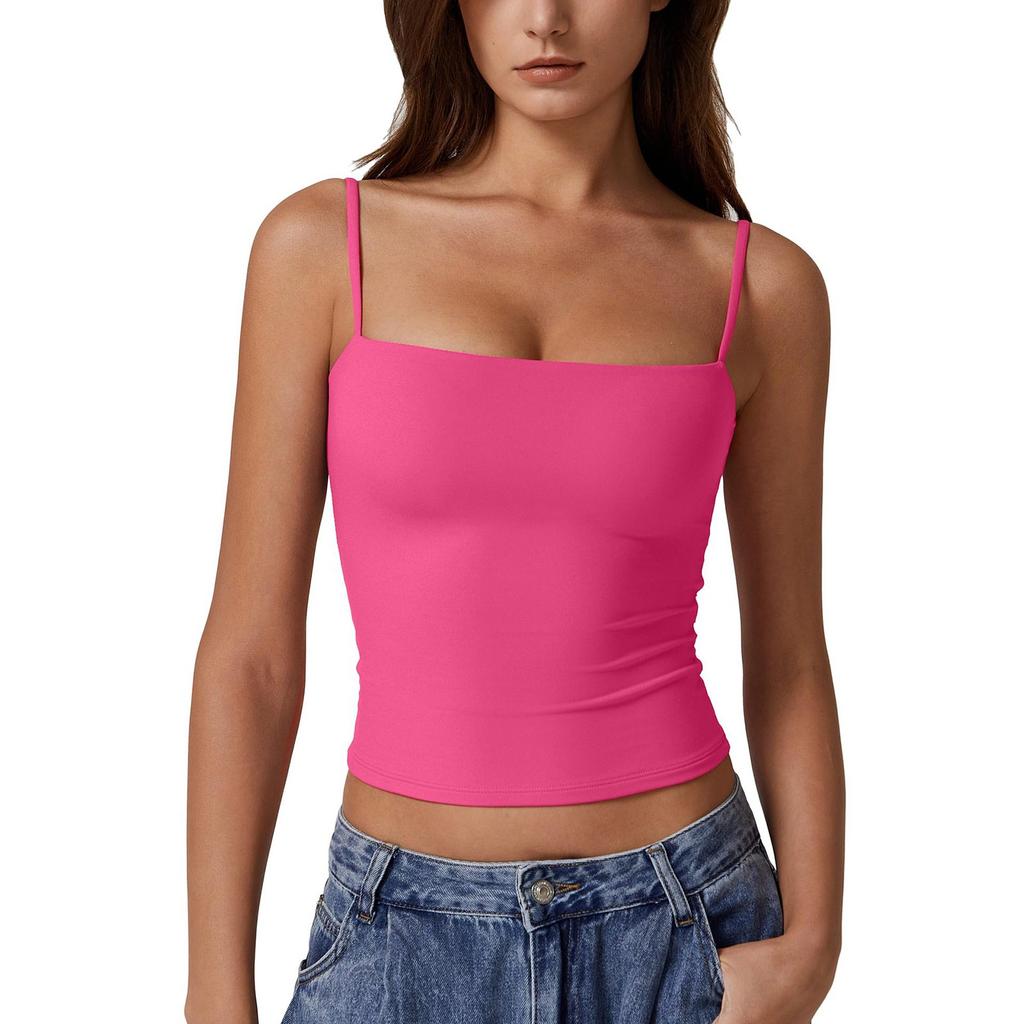 Women's Fashion Sleeveless Sexy Adjustable Small Camisole Colour Tank Top