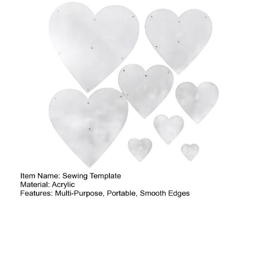 8Pcs Heart Shaped Sewing Template Multi Size Quilting Stencils Thick Acrylic Quilting Patterns Templates for Sewing Crafts Supplies