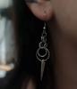 Edelstahl Gothic Kettenhemd Doppelring Spike y2k Ohrringe Zirkon