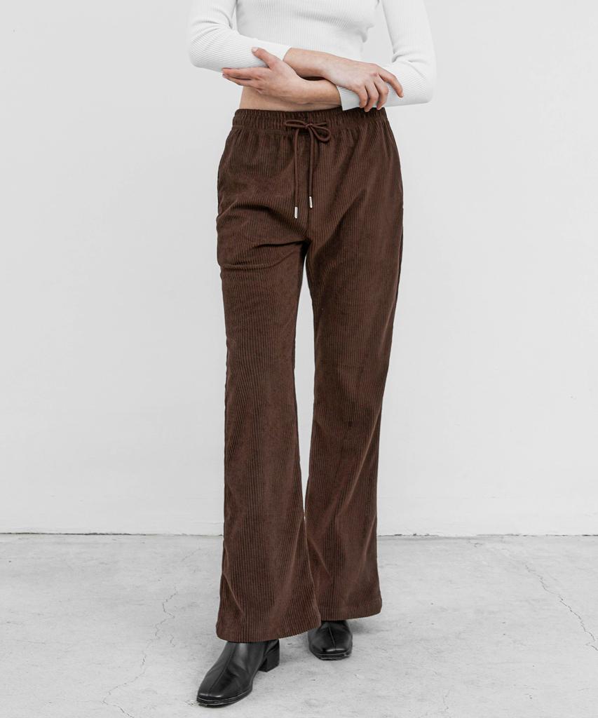 TRIP LE SENS Corduroy Training Semi Bootcut Pants (Woman)_Black