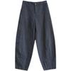 2026 Spring/Summer Women's Comfortable Ramie Wide-Leg Carrot Pants - Retro Lantern Style, Loose & Casual