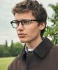 Lingkeonpeuleim Buffalo Horn Arnel Acetate Eyeglass Frames Black