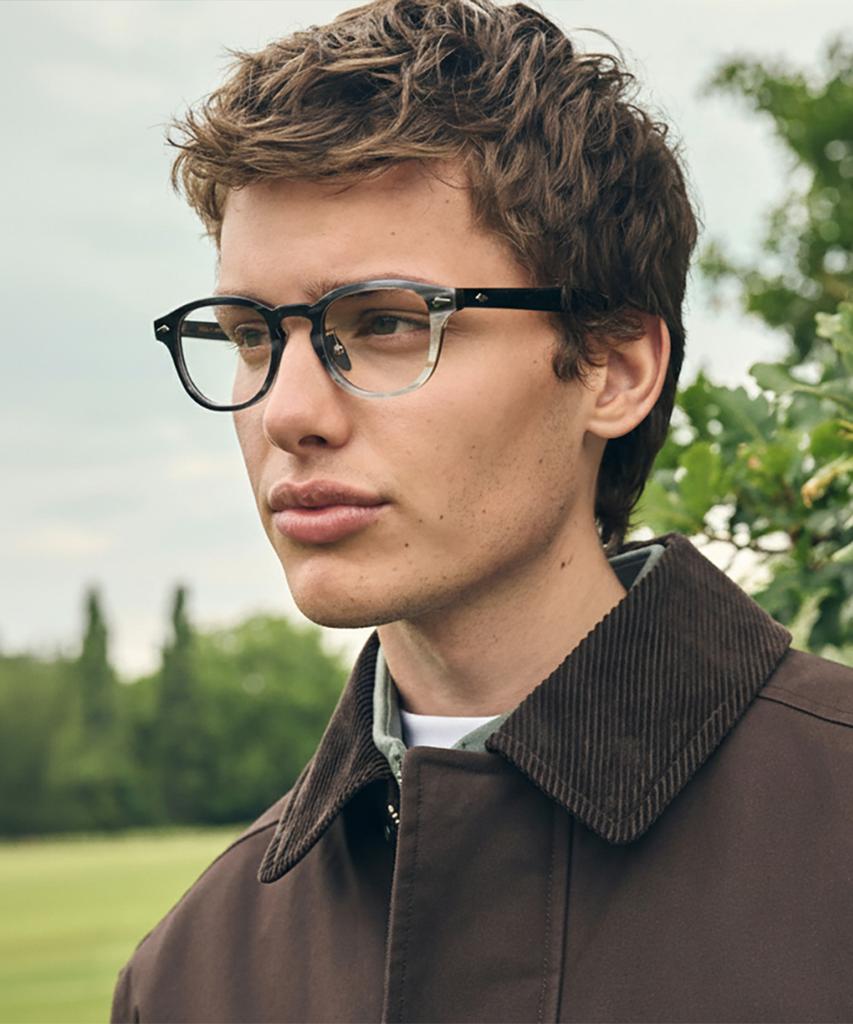 Lingkeonpeuleim Buffalo Horn Arnel Acetate Eyeglass Frames Black
