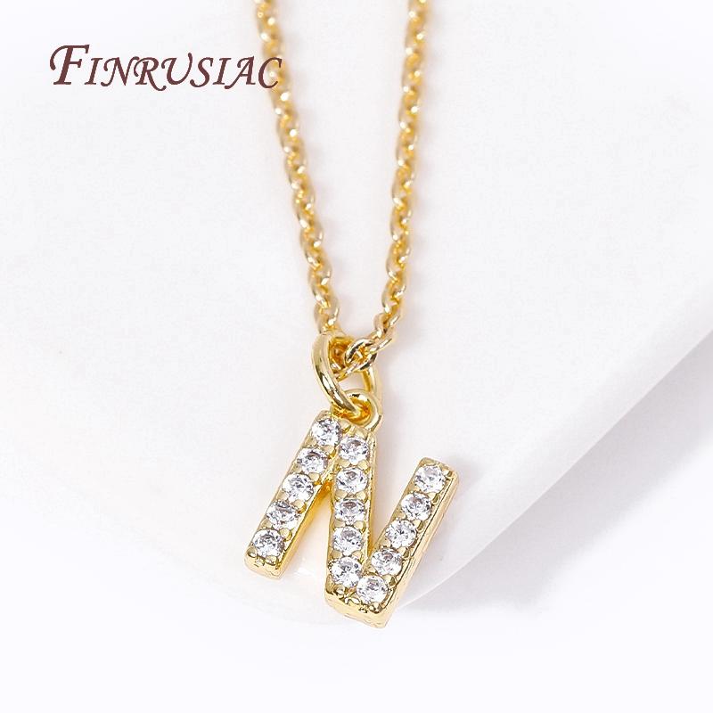 Classic A-Z Initial Letter Pendant Necklace Female 18K Gold Plated Simple Choker Neck Chain Woman Necklaces Jewelry Gifts