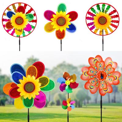 Toys Colorful Sunflower Windmills DIY Wind Spinners Layout Pinwheels Toys Plastic Wind Spinners